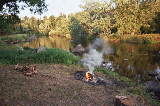 Campfire on Island
